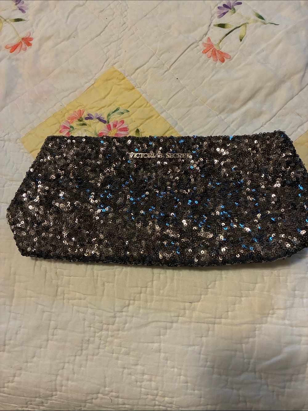 Victoria's Secret Black Sequin Wristlet Clutch